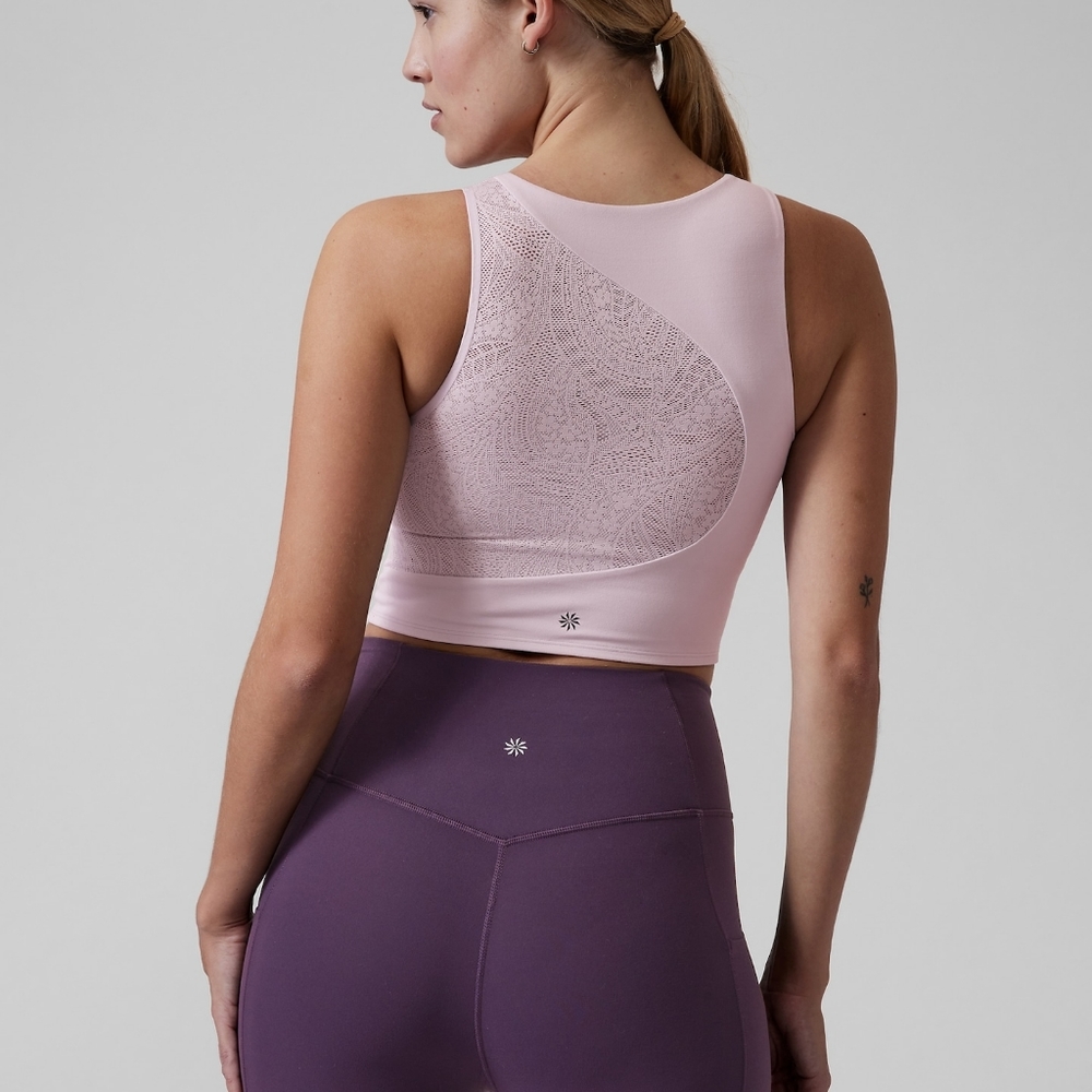 Athleta Shasta Purple Conscious Lace Crop D -DD+